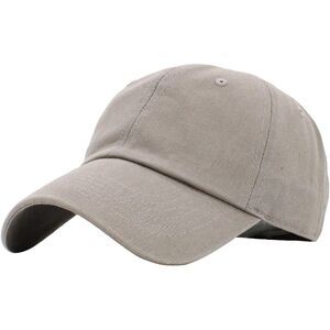Unisex Light Gray 100% Cotton Adjustable Classic Crown Baseball Plain Dad Hat